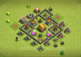 الحد الأقصى لقاعدة الزراعة TH4 - مكافحة كل شيء في لعبة Clash of Clans #7014