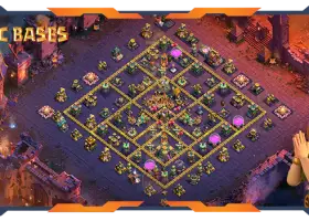 Top TH14 War Base with Hybrid Defense #57487