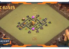 Top Max TH4 War Base with Link #57576